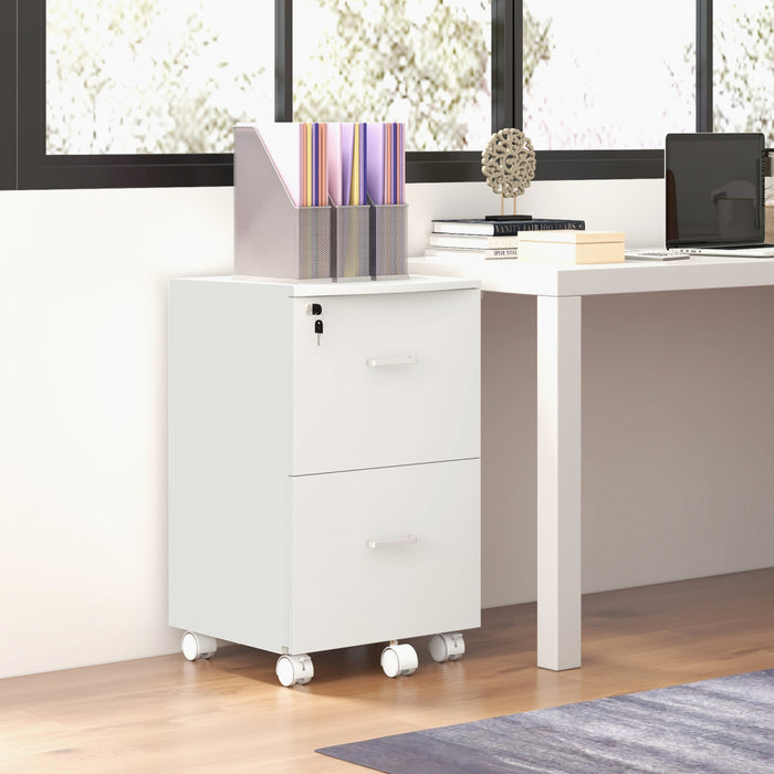 Vinsetto 2-drawer Mobile Office File Cabinet With Lock