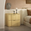 Clive Mid-Century Modern 22" Nightstand in Natural and Gold (2-Drawer) | Table de nuit Clive style milieu du siecle 56 cm en naturel et dore (2 tiroirs)