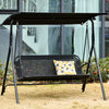 Outsunny 2-person Patio Swing Chair With Adjustable Canopy For Porch Garden|Outsunny Chaise Balancoire De Patio Pour L'exterieur, Noir