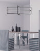 Dainolite Hildegard Horizontal Chandelier 55w Matte Black White Acrylic Diffuser Lamp|Lustre horizontal Hildegard de Dainolite en acrylique blanc qui diffuse la lumière, avec fini noir mat et ampoule de 55 W