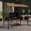 Outsunny 7' X 5' Bbq Grill Gazebo Tent With Steel Frame Hooks Dark Brown|Outsunnytente Gazebo Bbq Grill 7' X 5' Avec Cadre En Acier Et Crochets