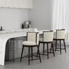 Evalyn Modern Wood Upholstered Counter Stool in Cream - Set of 3 | Tabouret de comptoir moderne en bois et tissu creme Evalyn - Lot de 3