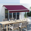 Outsunny 10' X 6.5' Retractable Awning With LED Lights, Uv40+, Wine Red|Outsunny Auvent Retractable 10' X 6.5' Avec Lumieres LED, Uv40+, Rouge Vin