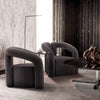 Darian Modern Boucle Lounge Chair in Black - Set of 2 | Fauteuil lounge Darian en boucle moderne noir - Lot de 2