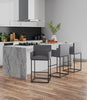 Ambassador Mid-Century Modern Metal Upholstered Barstool in Gray - Set of 2 Bar Stool | Tabouret de bar rembourre en metal gris style mid-century modern Ambassador - Lot de 2