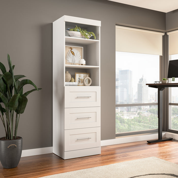 Bestar Pur 25 W Closet Organizer with Drawers - White
