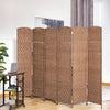 Homcom Double Hinged Woven Wicker Room Divider And Privacy Screens|Homcom Separateur De Piece En Osier Tisse A Double Charniere