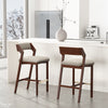Patricia Modern Wood Upholstered Barstool in Linen - Set of 2 | Tabouret de bar moderne en bois Patricia avec revetement en lin - Lot de 2