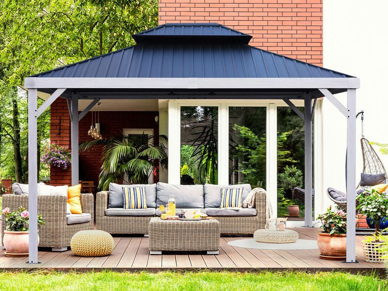 Yosemite 10x12 Double Steel Roof Gazebom Aluminum Posts