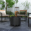 Outsunny Smokeless Fire Pit, 19" Portable Wood Burning Firepit, Black