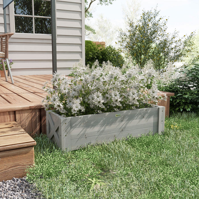 Outsunny 3.3 X 1.2 X 1.2 Ft Garden Raised Bed Planter Grow Containers
