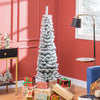 Homcom Snow Flocked Pencil Christmas Tree Slim Artificial Christmas Tree|Homcom Arbre De Noel Artificiel Fin Floque De Neige Artificielle 5pi