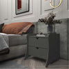 Coney Mid-Century Modern 20" Nightstand in Charcoal Gray (2-Drawer) | Table de nuit Coney style milieu du siecle 20" en gris charbon (2 tiroirs)