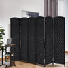 Homcom Double Hinged Woven Wicker Room Divider And Privacy Screens|Homcom Separateur De Piece En Osier Tisse A Double Charniere