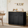 HOMCOM Sideboard Buffet Cabinet with Drawer and Adjustable Shelves, Black