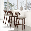 Patricia Modern Wood Upholstered Barstool in Linen - Set of 3 | Tabouret de bar moderne en bois Patricia avec revetement en lin - Lot de 3