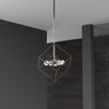 Dainolite Kappa 4 Light Pendant Polished Chrome/Matte Black Finish Lamp|Luminaire suspendu Kappa de Dainolite avec fini chromé poli et noir mat, et 4 ampoules