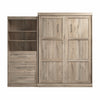 Bestar Pur Queen Murphy Bed and Shelving Unit with Drawers 101-Inch Wall Bed - Rustic Brown|Grand lit escamotable mural Pur de Bestar de 101 po avec tablettes et tiroirs - brun rustique