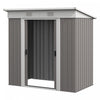 Outsunny 6' X 4' Metal Outdoor Storage Shed W/ Sliding Doors Light Grey|Outsunny Abri De Jardin Avec Portes Coulissantes Et Bouche D'aeration, Gris