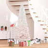 Homcom 7 Foot Artificial Christmas Tree With Metal Base Pink And White|Homcom Sapin De Noel Artificiel En Forme De Crayon 616 Branches