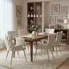 Luna Velvet Dining Chairs with Tufted Upholstered and Gold Metal Legs Set of 6, Beige  | Chaises de salle a manger Luna en velours avec revetement capitonne et pieds metalliques dores, lot de 6, beige