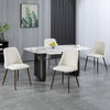 HOMCOM Dining Chairs Set of 4, Velvet Accent Chair, Cream White