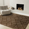 Covington Brown Taupe Striped Geometric Design Rug, 7'10" x 10'6" Indoor Area Rug | Tapis Covington brun taupe a rayures geometriques, 7'10" x 10'6"