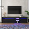 James 70.8" Modern TV Cabinet with USB LED Lighting and High Gloss Front,Black Tv Stand | James 70.8" Cabinet TV Moderne avec Eclairage LED USB et Facade Haute Brillance, Noir