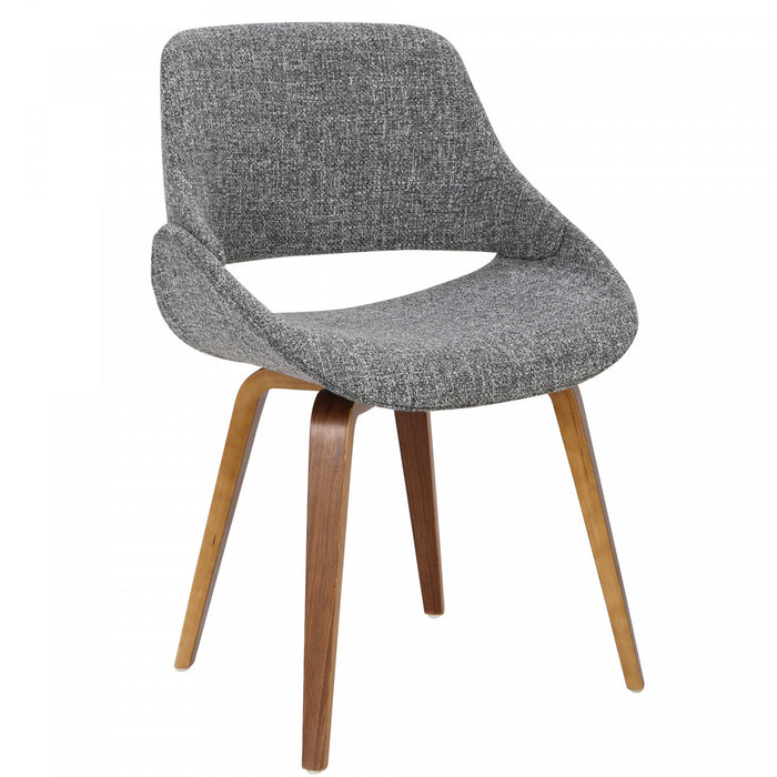 LumiSource Fabrico Grey Fabric Mid-Century Modern Dining Accent Chair - Set of 2