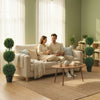 HOMCOM 3.3FT Artificial Boxwood Topiary Trees Fake Plants Set of 2, Green