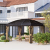 Outsunny 10' X 13' Hardtop Gazebo With Mesh Nettings, Brown