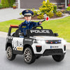 Honeyjoy Kids Ride On Police Car 12v 7a Battery Powered Cop Car With Remote Control White