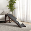 Pawhut Pet Ramp Bed Steps For Dogs Cats Non-slip Carpet Top Platform Pine Wood 74"l X 16"w X 25"h Br|Marches De Lit De Rampe Pour Animaux De Compagnie Pawhut Pour Chiens, Chats, Plate-forme De Tapis An