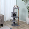 Pawhut 41 Inches Cat Tree, Multi-level Cat Tower With Condo, Cute Cat Activity Center With Sisal Scr|Pawhut Arbre A Chat De 104 Cm, Tour D'arbre Pour Chat, Centre D'activites Pour Chat Avec Griffoirs,