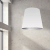 Dainolite Oversized Drum 1 Light Pendant XLarge White/Silver Shade Lamp|Très grand luminaire suspendu de Dainolite avec très grand abat-jour cylindrique blanc et argenté, et 1 ampoule