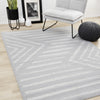 Forte Grey White Modern Striped Area Rug - 7'9" x 10'6"|Carpette Forte grise et blanche à motif de rayures modernes - 7 pi 9 po x 10 pi 6 po