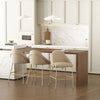 Gracie Modern Metal Upholstered Counter Stool in Tan and Gold - Set of 3 | Tabouret de comptoir moderne en metal Gracie avec revetement en tissu, couleur beige et or - Lot de 3