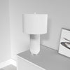 Dainolite Goliath 1 Light Ceramic Oversized Table Lamp White Finish Cylinder Shade|Très grande lampe de table Goliath de Dainolite en céramique, avec abat-jour cylindrique, fini blanc et 1 ampoule