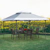 Outsunny 12' X 12' Pop Up Canopy Tent With Double Roof, Light Grey & White
