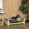 Pawhut Raised Pet Bed Wooden Dog Cot With Cushion For Small Medium Sized Dogs Indoor Outdoor, 35.5" |Pawhut Lit Sureleve En Bois Avec Coussin Pour Petits Chiens De Taille Moyenne, Interieur-exterieur,