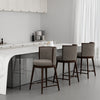 Evalyn Modern Wood Upholstered Counter Stool in Dove - Set of 3 | Tabouret de comptoir moderne en bois avec revetement en tissu, modele Evalyn, coloris colombe - Lot de 3