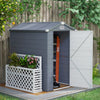 Outsunny 4.5' X 6' Garden Storage Shed W/ Latch Door, Air Vents, Pp, Grey|Outsunny Abri De Jardin 4,5' X 6' Porte A Loquet, Bouches D'aeration, Gris