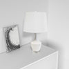 Dainolite Goliath 1 Light Ceramic Oversized Table Lamp White Finish Drum Shade|Très grande lampe de table Goliath de Dainolite en céramique, avec abat-jour cylindrique, fini blanc et 1 ampoule