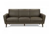 Upholstered Sofa, 77"L, Brown Leather-Look, Solid Wood Legs, Contemporary, Modern Sofa | Sofa Rembourre, 77"L, Aspect Cuir Brun, Pieds En Bois Massif, Contemporain, Moderne