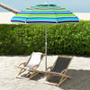 Outsunny 6' Portable Beach Umbrella With Sand Anchor Tilt Bag Multicolour
