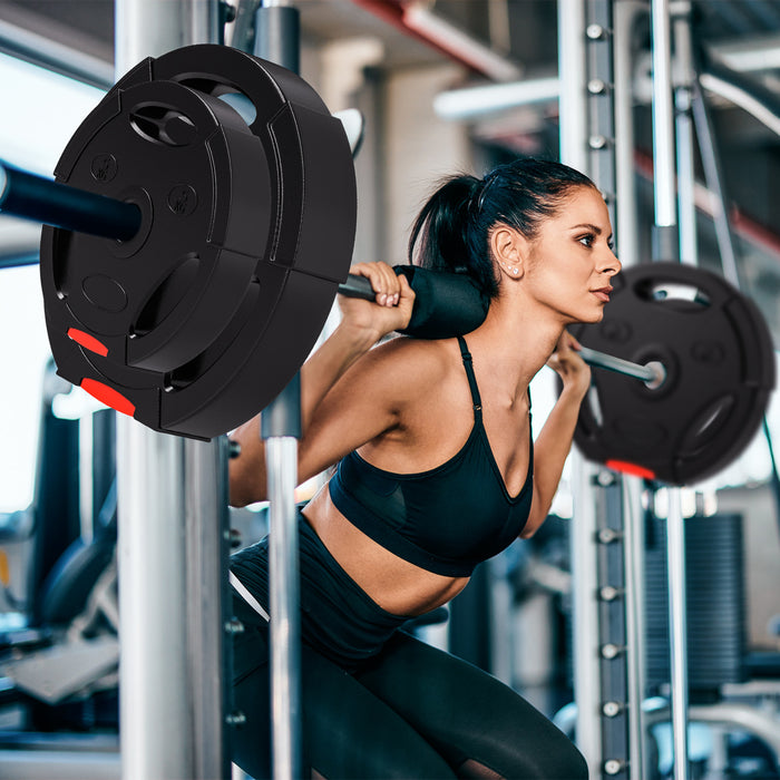 Soozier Set Of 4 1-inch Weight Plates With 3 Grips, 2 X 22lbs + 2 X 11lbs
