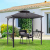 Outsunny 9' X 5' Grill Gazebo, Bbq Canopy With 2-tier Pc Roof, Shelves|Outsunny Gazebo De Barbecue 9' X 5', Avec Toit En Pc A 2 Niveaux, Etageres