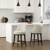 Lucia Modern Chenille Wood Counter Stool in Natural - Set of 2 | Tabouret de comptoir moderne Lucia en bois et chenille naturelle - Lot de 2