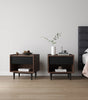 Duane Mid-Century Modern 20" Fluted Nightstand in Black (1-Drawer) - Set of 2 | Table de nuit Duane style milieu du siecle 20" cannelee noire (1 tiroir) - Lot de 2