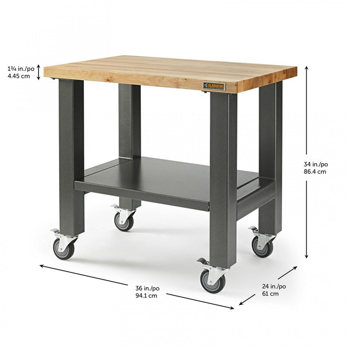 Gladiator 3' Wide Mobile Workstation - Hammered Granite